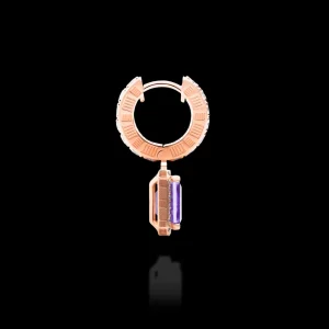 Fashion MJ Jones Jewel Cage Earrings Purple Amethyst
