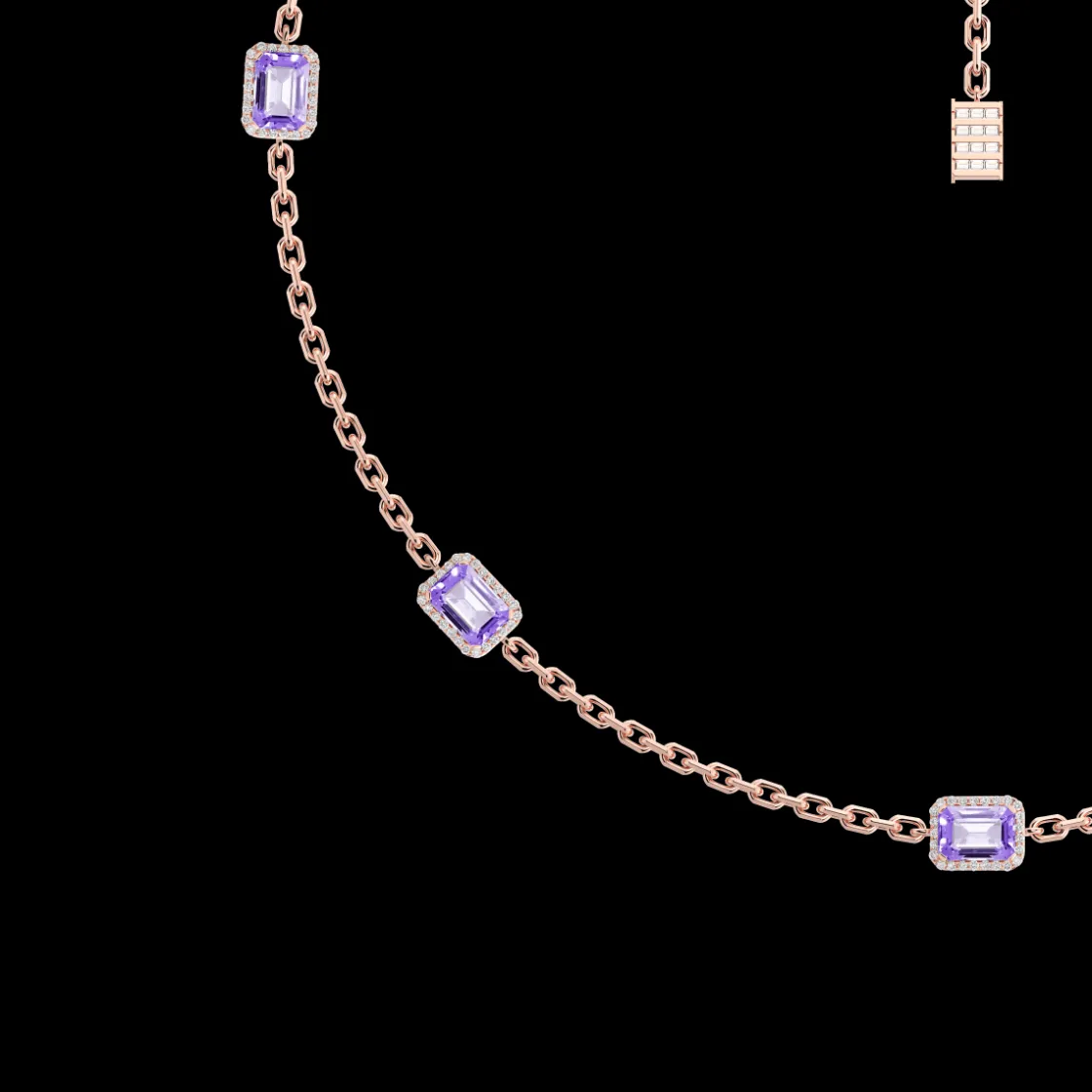 jewel_multi_charm_necklac_1-3.webp Clearance MJ Jones Jewel Multi Charm Necklace Purple Amethyst