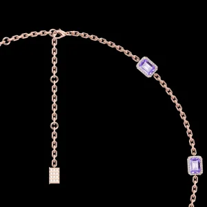 Clearance MJ Jones Jewel Multi Charm Necklace Purple Amethyst
