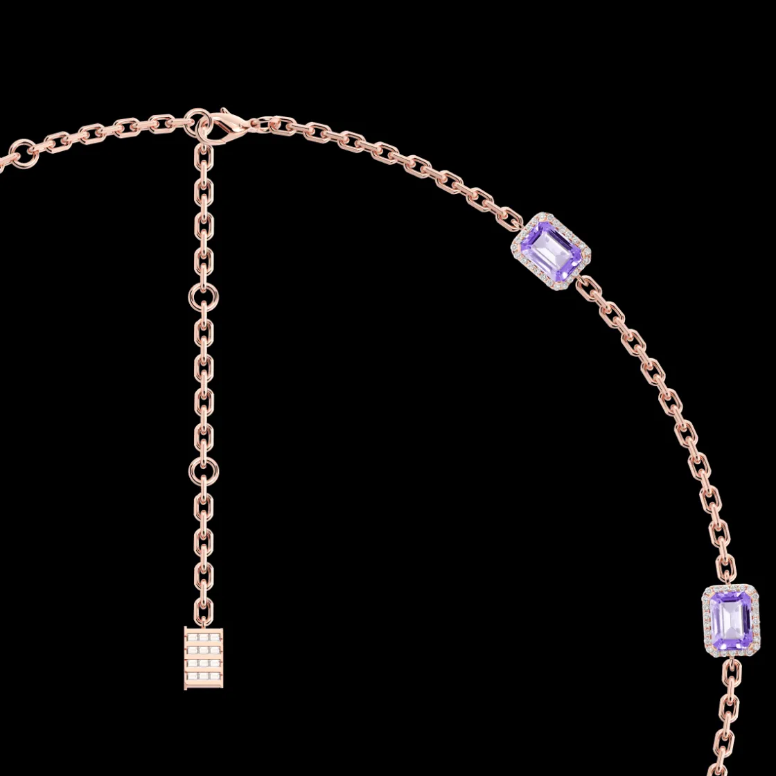 jewel_multi_charm_necklac_2-3.webp Clearance MJ Jones Jewel Multi Charm Necklace Purple Amethyst